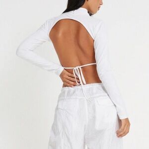 Princess Polly Long Sleeve Backless Crop Top